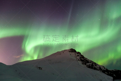极光,南极光,北半球,磁场,特罗姆瑟县,北极点,水平画幅,夜晚,雪,无人