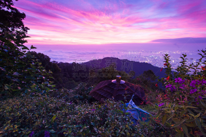 城市,槟榔屿州,乔治敦,山,摄像机拍摄角度,黎明,热带气候,世界遗产,环境,黄昏