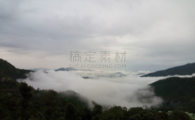 风景,云,山,在之间,乌塔兰恰尔邦,雨,修改系列,特里加瓦尔区,图像,美