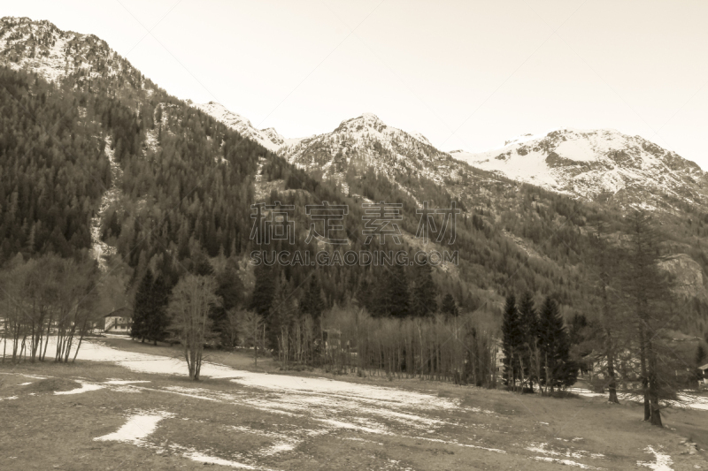 格雷索,山谷,冬天,莫堤玫瑰山,全景,雪,奥斯塔山谷,岩石,户外,天空