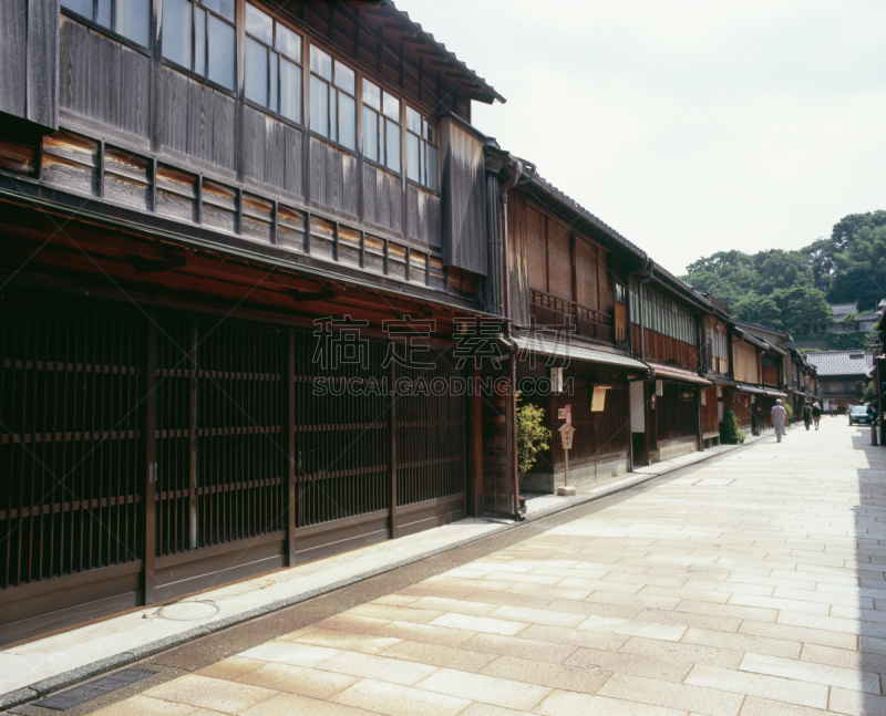 居住区,东,町屋,金泽,石川县,北陆地区,天空,城镇景观,水平画幅,地形