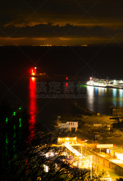 加来,海港,多佛,背景,垂直画幅,水,渡轮码头,客船,多佛城堡,工业船