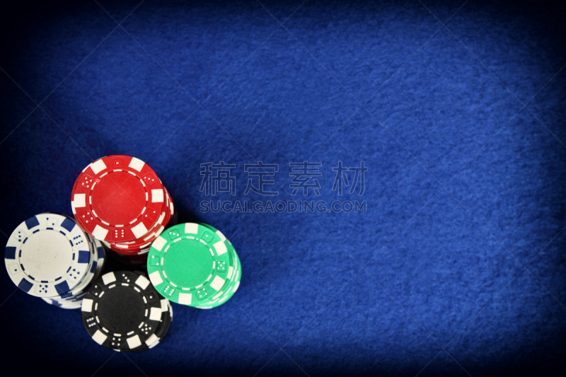 蓝色背景,赌桌,奖金,代币,扑克,损失,休闲活动,水平画幅,无人,风险