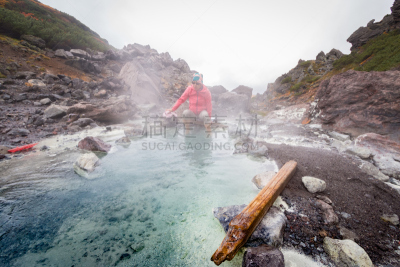 温泉,徒步旅行,湿透,女人,修改系列,足,长发,水,水平画幅,日本
