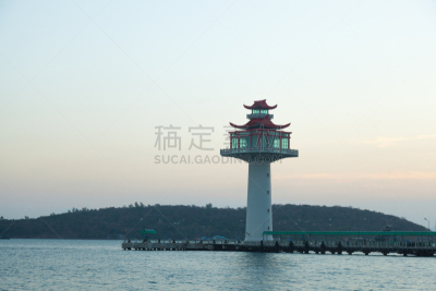 灯塔楼,塔,自然,水平画幅,无人,蓝色,早晨,夏天,建筑外部,户外
