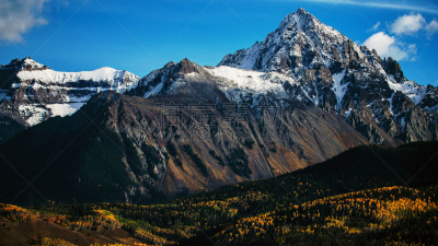 斯奈佛尔斯山脉,山,秋天,Uncompahgre National Forest,奥瑞县,阿斯彭,天空,水平画幅,无人,布希曼族