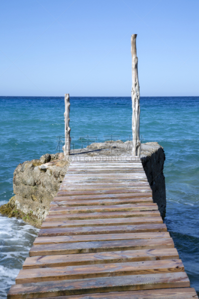 伊比沙岛,码头,海滩,海湾,德霍特海湾,栈桥码头,自然,垂直画幅,无人,欧洲