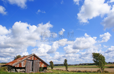 古老的,棚,瓦尔贝里,自然,非都市风光,水平画幅,无人,高对比度,生锈的,瑞典