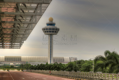 机场,交通,航空管制中心,新加坡樟宜机场,飞机,水平画幅,新加坡,建筑,无人,摄影