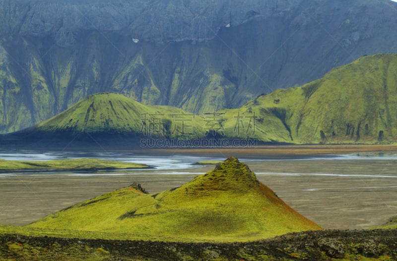 火山地形,苔藓,fjallabak nature reserve,天空,水平画幅,山,沙子,户外,兰德玛纳,草