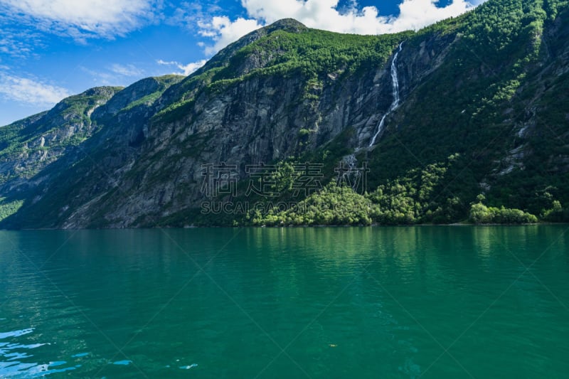 挪威,盖伦格峡湾,默勒-鲁姆斯达尔,瀑布,峡湾,自然,地形,山,桑莫阿尔卑斯山脉,从上面看过去