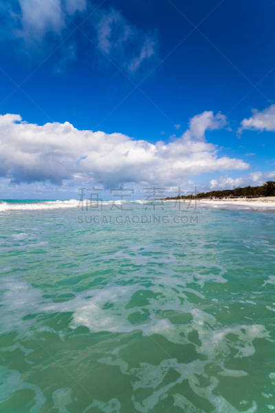 海浪,海滩,波浪,古巴,维拉德罗海滩,瓦拉德罗,垂直画幅,水,天空,沙子