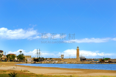 渡轮码头,灯塔楼,老港,水,克里特岛,水平画幅,无人,海港,长柄镰刀,戈登海港