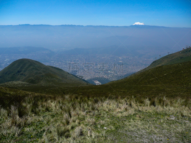 基多,高视角,都市风景,厄瓜多尔南,北厄瓜多尔,安第斯高原,南美,水平画幅,山,无人