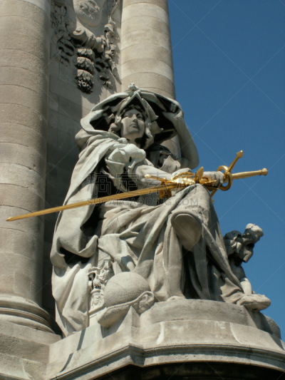 雕像,巴黎,亚历山大三世桥,alexander of yugoslavia,alexander the great,金叶,塞纳河,垂直画幅,女人,黄金
