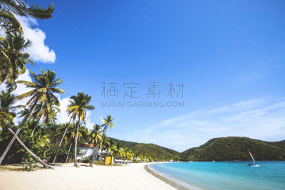 卡莱尔海湾,安提瓜和巴布达,海滩,安提瓜,加勒比海,加勒比海地区,酒店,度假胜地,水平画幅,山