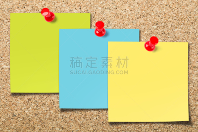 告示牌,三个物体,便签,留言板,珠针,办公室,留白,办公用品,褐色,水平画幅