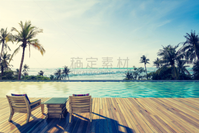 游泳池,海洋,无边际泳池,泳池边,假日别墅,普吉岛,泰国,海滩,泻湖,华贵