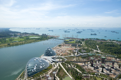 看风景,新加坡,工业船,植物园,停泊的,滨海湾 ,城市扩张,球体,云景,云