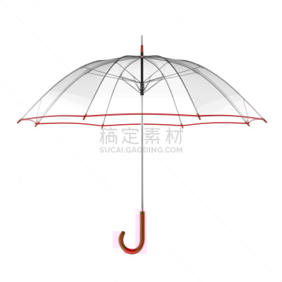 伞,三维图形,绘画插图,透明,白色背景,分离着色,一个物体,背景分离,塑胶,复古风格