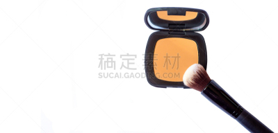 化妆刷,粉底,白色背景,镜子,粉饼,分离着色,美,青少年,褐色,彩妆