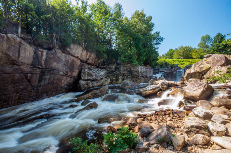 拖车场,威明顿,river ausable,自然,水平画幅,岩石,瀑布,无人,户外,北美