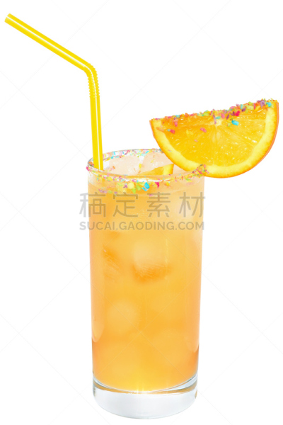 鸡尾酒,华丽的,橙汁,冰块,垂直画幅,水果,无人,苏打水,湿,玻璃杯