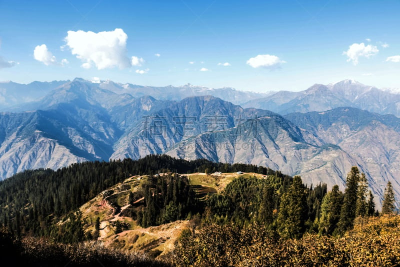 山脉,巴基斯坦,山谷,风景,自然美,开伯尔山口,北,居住区,自然,草地