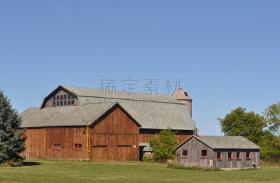 美国中西部地区,农场,水平画幅,建筑,谷仓,无人,建筑外部,户外,彩色图片