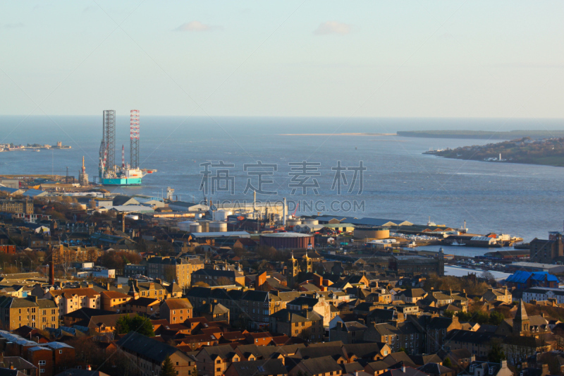 邓迪,都市风景,泰河,水,水平画幅,秋天,无人,苏格兰,城市生活,户外