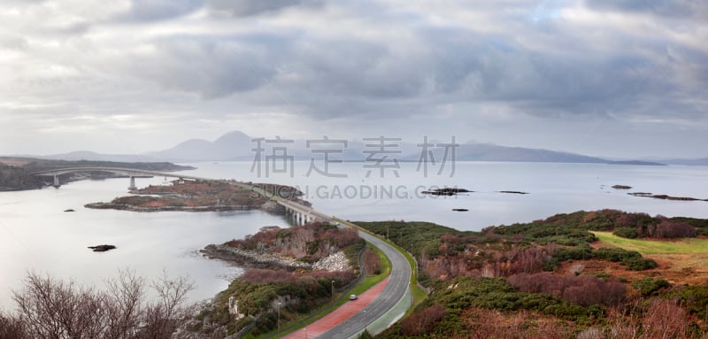 空中走廊,天空,斯凯岛,水平画幅,行人,苏格兰,户外,云景,彩色图片,建筑