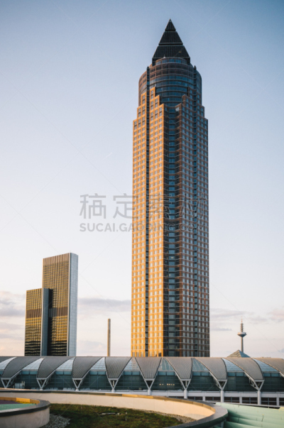 商品交易会大厦,法兰克福,垂直画幅,天空,褐色,无人,巨大的,户外,图像,现代