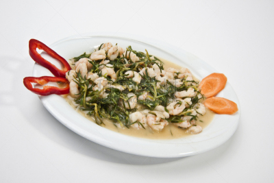 虾,油醋汁,夏敦埃葡萄,嫩煎食品,饮食,水平画幅,膳食,海产,橄榄油,盘子