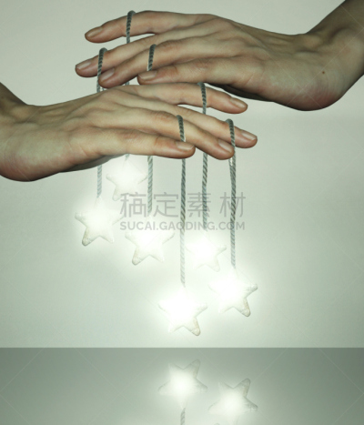 错觉,星形,垂直画幅,轻的,两个物体,明亮,想法,部分,悬挂的