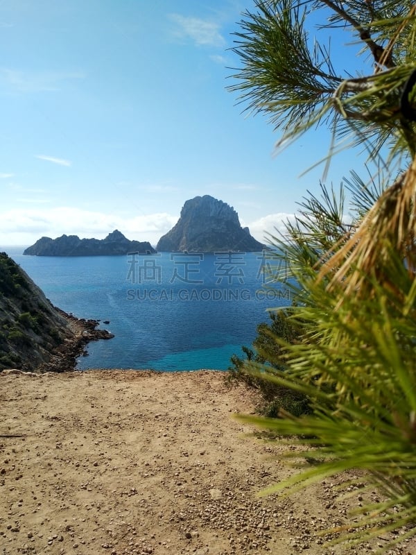 德霍特海湾,西班牙威德拉,夏天,旅行者,白昼,海洋,水晶,悬崖,蓝色,伊比沙岛