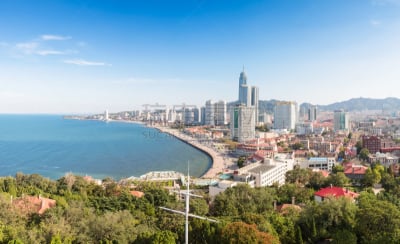 都市风景,烟台,山东省,天空,水平画幅,无人,户外,居住区,彩色图片,地平线