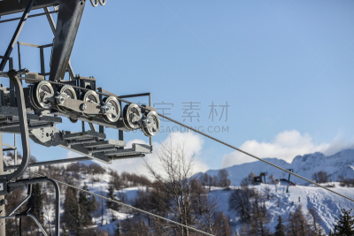 滑雪运动,滑雪缆车,滑雪坡,自然美,白昼,天空,美,从飞越滑雪的角度拍摄,水平画幅,雪