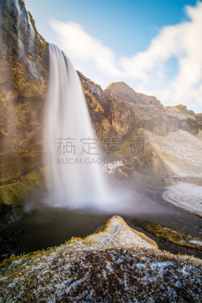 seljalandsfoss waterfall,冰岛国,垂直画幅,水,天空,美,瀑布,美人,莫斯特,野外动物