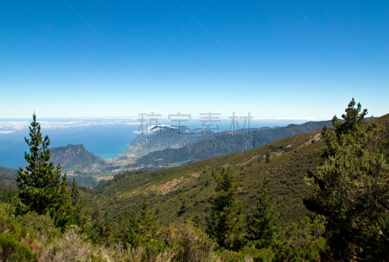 马德拉,风景,海岸线,北,天空,美,水平画幅,无人,火山地形,美人