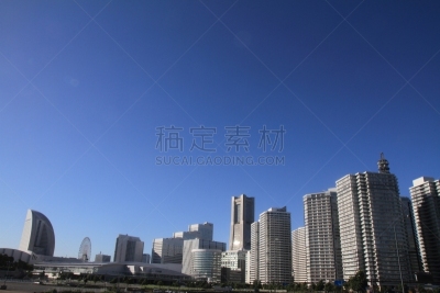 横滨高速铁路,横滨,日本,横滨地标大厦,摩天轮,水平画幅,无人,户外,城市,海洋