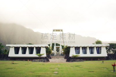 墓穴,两只动物,寺庙,寺庙的谷,移轴摄影,建筑结构,夏威夷,太平洋岛屿,瓦胡岛,图像