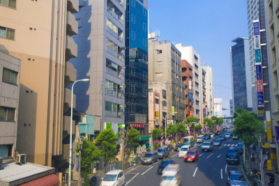 街道,目黒区,品川,家用车,天空,水平画幅,建筑,无人,路,日本