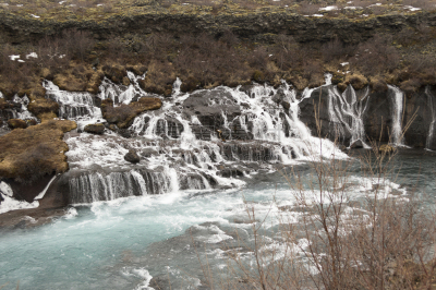 hraunfossar,river hvita,自然,美,水平画幅,地形,岩石,瀑布,熔岩,冰河