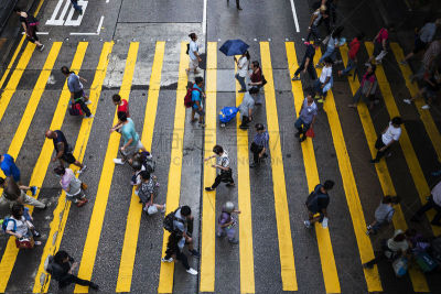 斑马线,拥挤的,人,街道,城市,道口标志,旺角,人行横道,横越,九龙