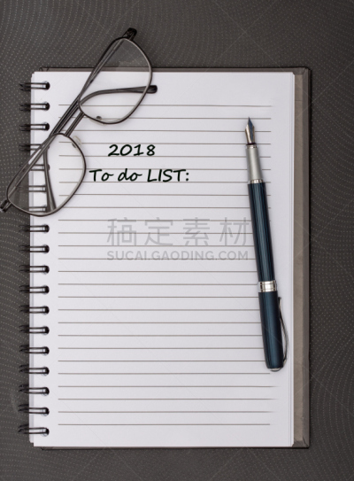 任务清单,2018,垂直画幅,新的,眼镜,想法,个人备忘录,新年,新年前夕,动机