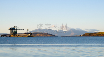 苏格兰,山,阿伦岛,水,天空,水平画幅,码头,地形,无人,户外