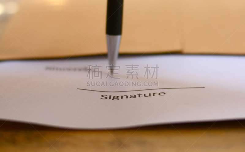 水笔,亲笔签名,契约,选择对焦,水平画幅,墨水,文档,阶调图片,商务,有序
