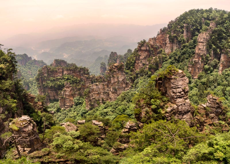 武陵源,山,风景,自然,中国,亚洲,湖南省,喀斯特,柱子,张家界国家森林公园