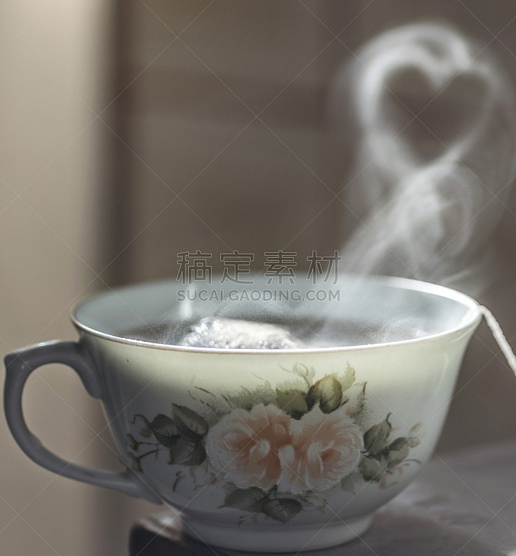 烟,杯,茶,热,蒸汽,心型,瓷器,创造力,自然美,爱