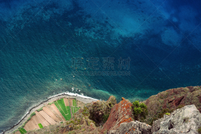 悬崖,圣路卢卡斯,看风景,水,水平画幅,山,无人,大西洋,大西洋群岛,户外